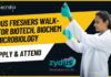 Freshers MSc Biotechnology Job Openings