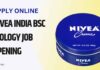 BSc Biology Job Vacancies at Nivea India
