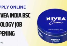 BSc Biology Job Vacancies at Nivea India