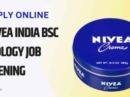 BSc Biology Job Vacancies at Nivea India