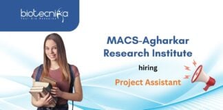 BSc/MSc Biotechnology Project Assistant Job - at MACS-ARI, Apply Now!