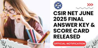 CSIR NET June 2025 Score Card Download – Official Notification