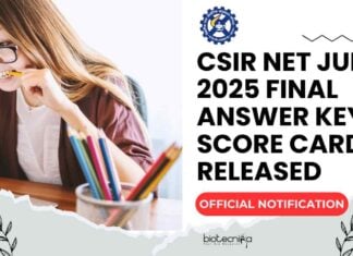 CSIR NET June 2025 Score Card Download – Official Notification