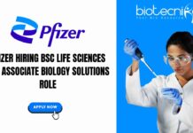 BSc Life Science Vacancies Latest at Pfizer