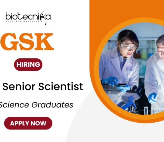 Senior Scientist Job in Bengaluru | Life Science Graduates Apply Now at GSK