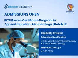 BITS Biocon Certificate Program Admissions