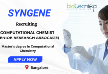 Apply Now Computational Chemist Job at Syngene in Bangalore