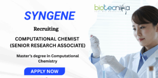Apply Now Computational Chemist Job at Syngene in Bangalore