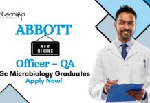 BSc Microbiology Jobs at Abbott | Apply Now For The Officer – QA Role