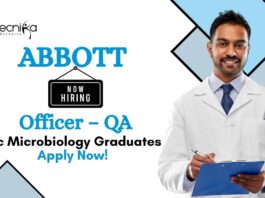 BSc Microbiology Jobs at Abbott | Apply Now For The Officer – QA Role