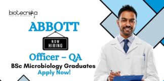 BSc Microbiology Jobs at Abbott | Apply Now For The Officer – QA Role
