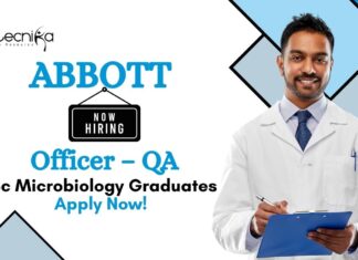 BSc Microbiology Jobs at Abbott | Apply Now For The Officer – QA Role