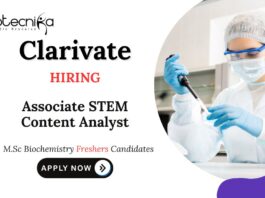 Biochemistry Freshers Jobs at Clarivate Apply Now for Associate STEM Content Analyst Role