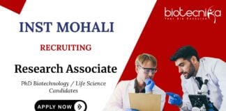 Biochemistry Jobs at INST Mohali | Apply Now for Research Associate Position