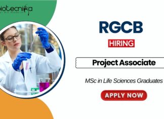 Biochemistry Jobs at RGCB MSc Graduates Apply Now for the Project Associate Position