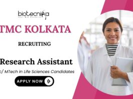 Biochemistry Jobs at TMC Kolkata | Apply Now for Research Assistant Position