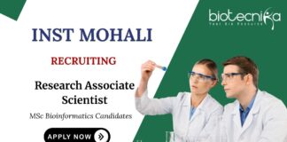Bioinformatics Jobs at INST Apply Now for Project Research Scientist Role