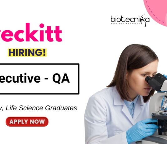 Biology Jobs at Reckitt Apply Now for the Executive Position