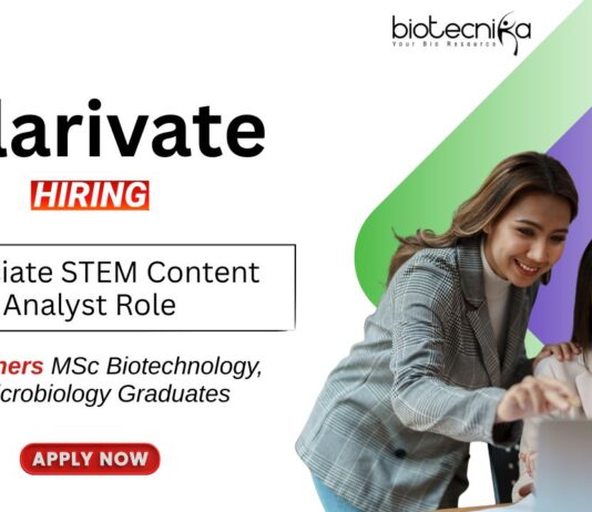 Biotech Freshers Jobs at Clarivate Apply Now for the Associate STEM Content Analyst Role