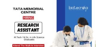 MSc & MTech Life Sciences Job Openings Latest at Tata Memorial Centre