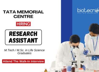 MSc & MTech Life Sciences Job Openings Latest at Tata Memorial Centre