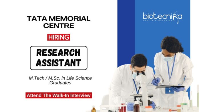 MSc & MTech Life Sciences Job Openings Latest at Tata Memorial Centre