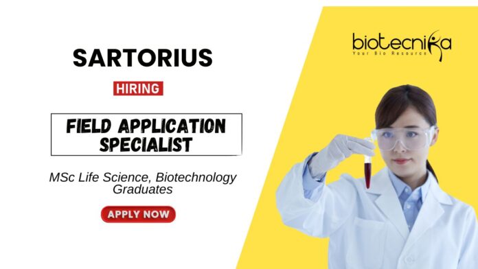 Biotechnology Job at Sartorius MSc Graduates Apply Now for the Field Application Specialist Position