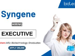 Biotechnology Job for Freshers at Syngene MSc Graduates Apply Now for the Executive Role