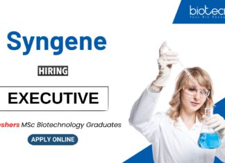 Biotechnology Job for Freshers at Syngene MSc Graduates Apply Now for the Executive Role