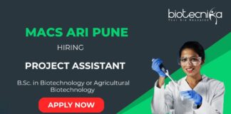 Biotechnology Jobs at ARI Pune- Project Assistant Recruitment 2025