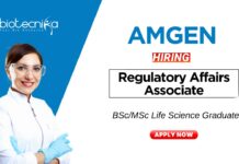 Biotechnology Jobs at Amgen BScMSc Graduates Apply Now for the Regulatory Affairs Associate Role