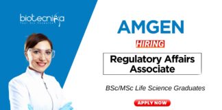 Biotechnology Jobs at Amgen BScMSc Graduates Apply Now for the Regulatory Affairs Associate Role