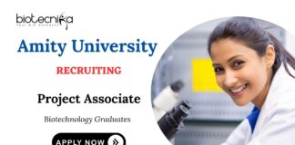 Biotechnology Jobs at Amity Apply Now for Project Associate Position (2)