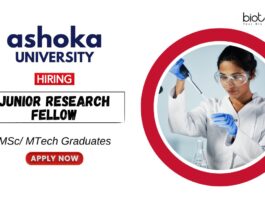 Biotechnology Jobs at Ashoka University MSc Graduates Apply Now for the JRF Position
