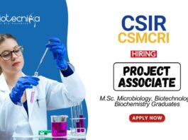 Biotechnology Jobs at CSMCRI MSc Graduates Apply Now for the Project Associate Position
