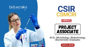 Biotechnology Jobs at CSMCRI MSc Graduates Apply Now for the Project Associate Position