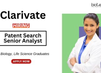 Biotechnology Jobs at Clarivate BSc Graduates Apply Now for the Patent Search Senior Analyst Role