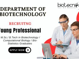 Biotechnology Jobs at DBT Apply Now for Young Professional Position
