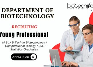 Biotechnology Jobs at DBT Apply Now for Young Professional Position