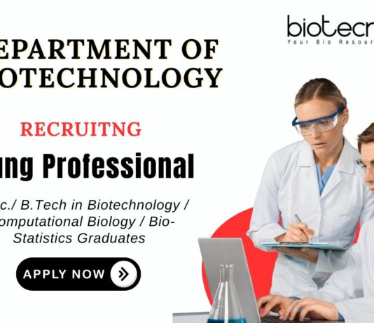 Biotechnology Jobs at DBT Apply Now for Young Professional Position