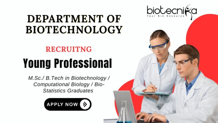 Biotechnology Jobs at DBT Apply Now for Young Professional Position