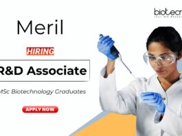 Biotechnology Jobs at Meril MSc Graduates Apply Now for the R&D Associate Position