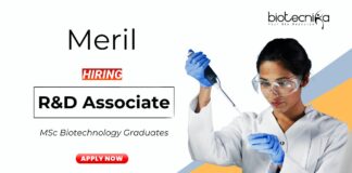 Biotechnology Jobs at Meril MSc Graduates Apply Now for the R&D Associate Position