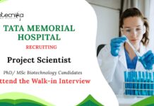 Biotechnology Jobs at TATA Memorial Hospital Apply Now for Project Scientist Position