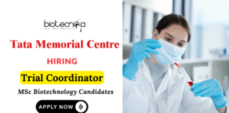 Biotechnology Jobs at Tata Memorial Centre Apply Now for Trial Coordinator Role