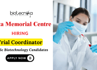 Biotechnology Jobs at Tata Memorial Centre Apply Now for Trial Coordinator Role