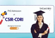 Biological Sciences PhD Admission at CSIR-Central Drug Research Institute, Lucknow. Research in life sciences and chemical sciences.