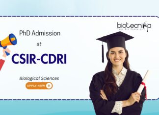 Biological Sciences PhD Admission at CSIR-Central Drug Research Institute, Lucknow. Research in life sciences and chemical sciences.