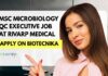 MSc Microbiology QC Executive Job at Rivarp Medical
