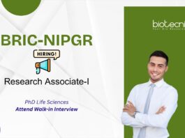 PhD Life Sciences Attend Walk-in Interview BRIC-NIPGR Research Associate-I